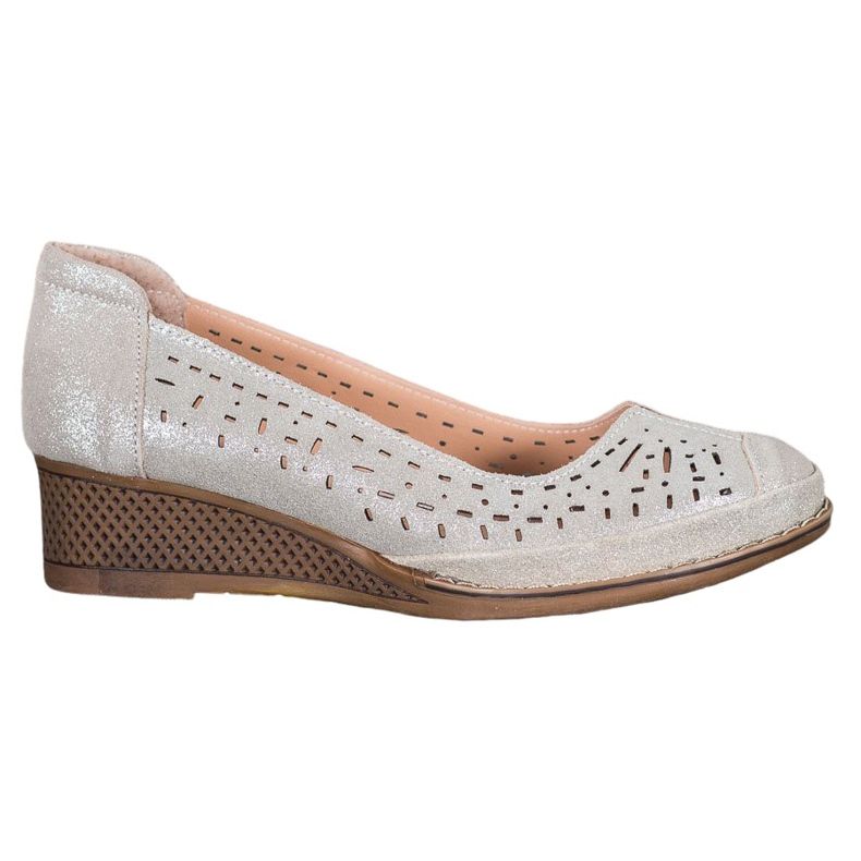 Filippo Leather Pumps With Glitter brown