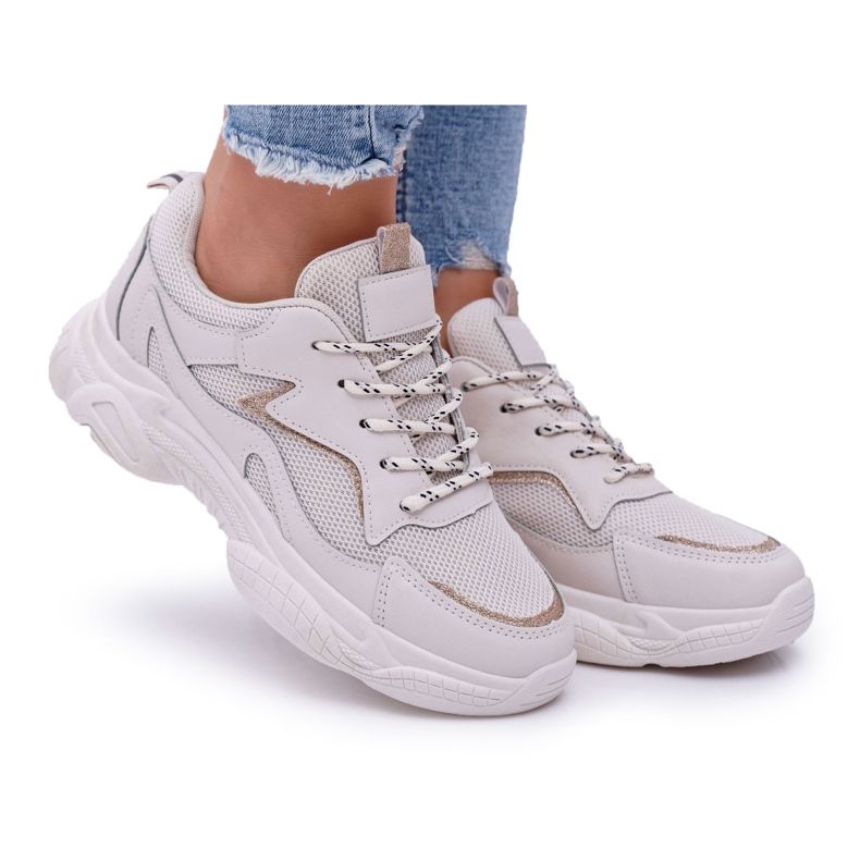 BUGO Women's Sport Shoes Beige Glitter Winchester