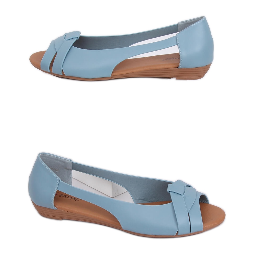 blue flat pumps