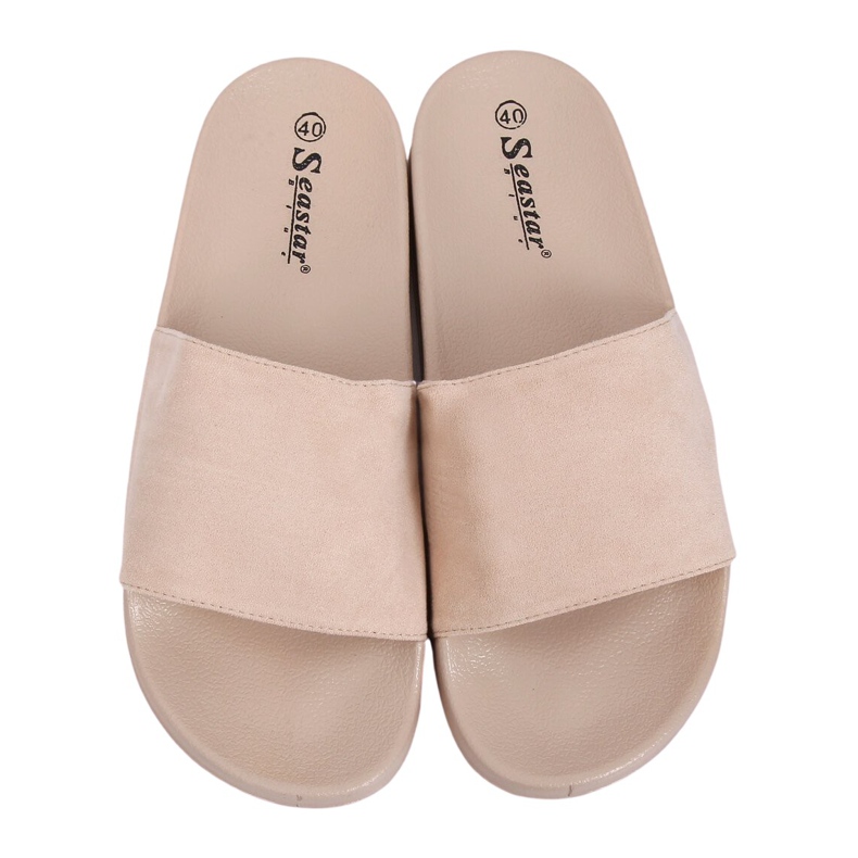 Simple beige slippers CK98 Beige