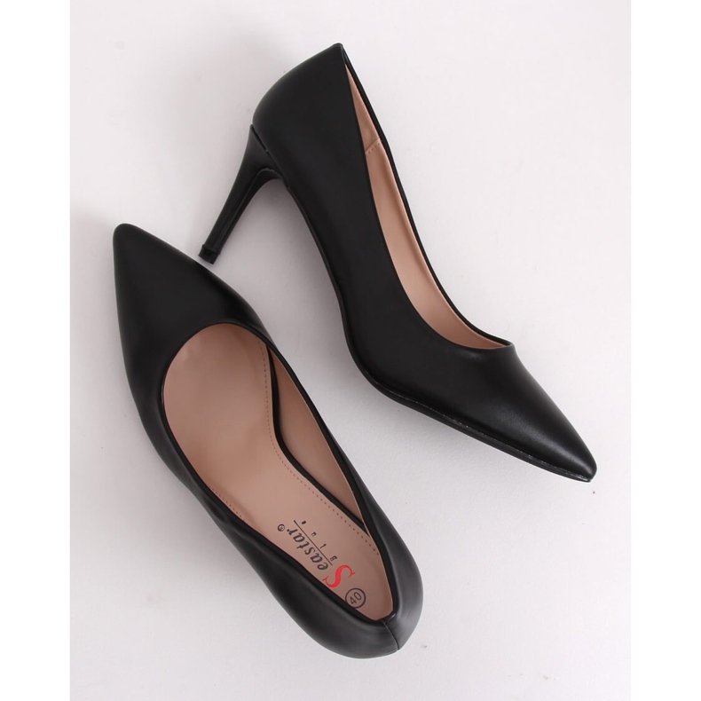 Black CD62P Black low heel stilettos