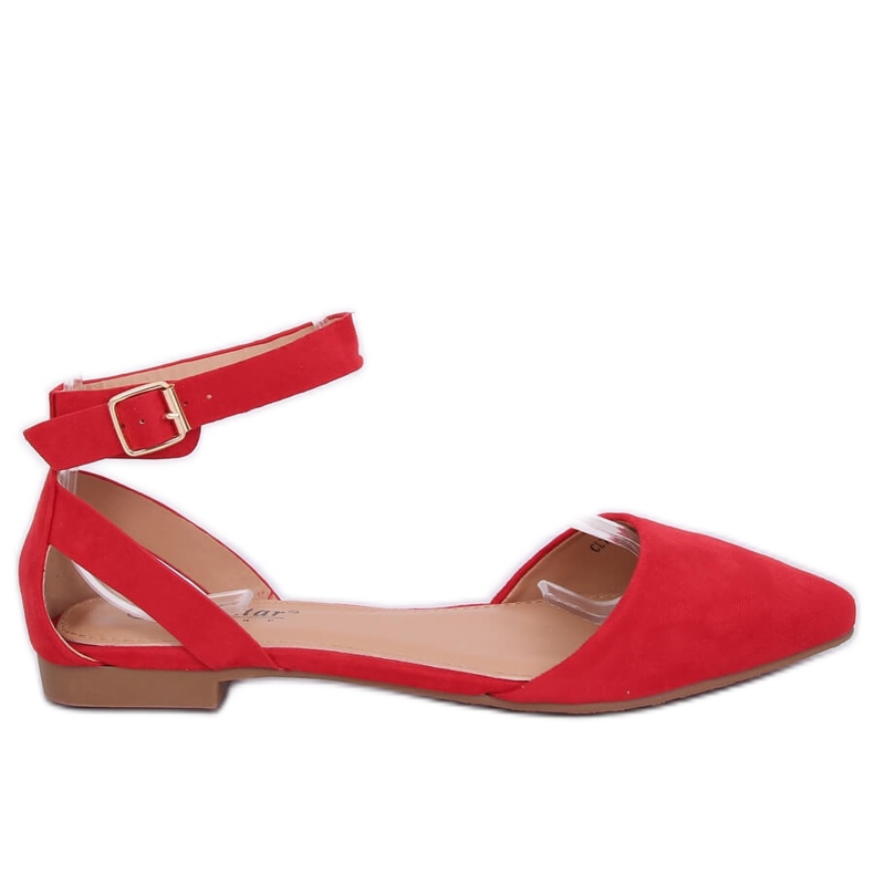Ballerinas with fastening red CL73P Red