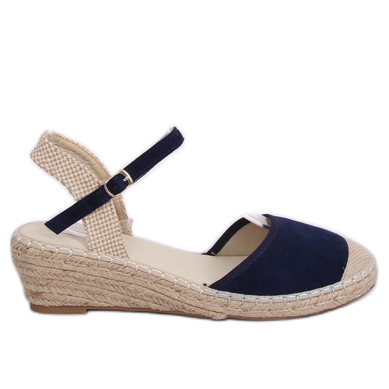 Espadrilles on wedges navy blue LLI-3M85 Blue Ii Quality