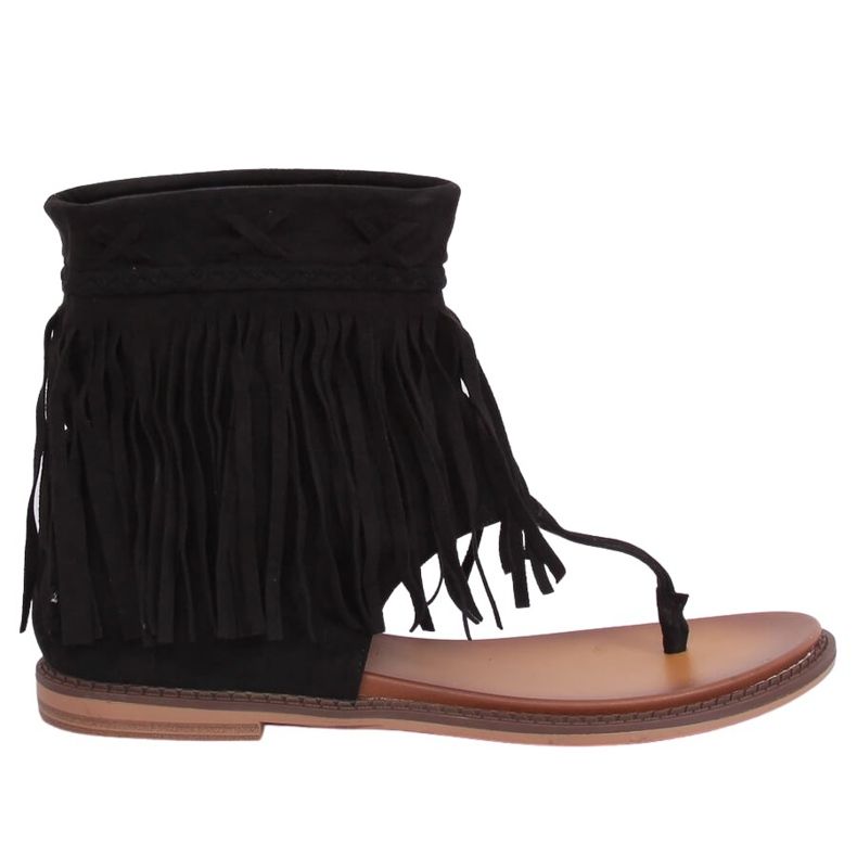 Black flip-flops with uppers NS129P Black