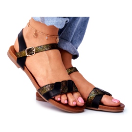 S.Barski Women's Sandals Flat Black Summer Vibes