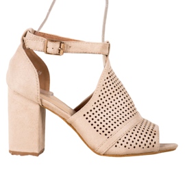 Small Swan Elegant Openwork Sandals beige Small Swan Elegant Openwork Sandals beige
