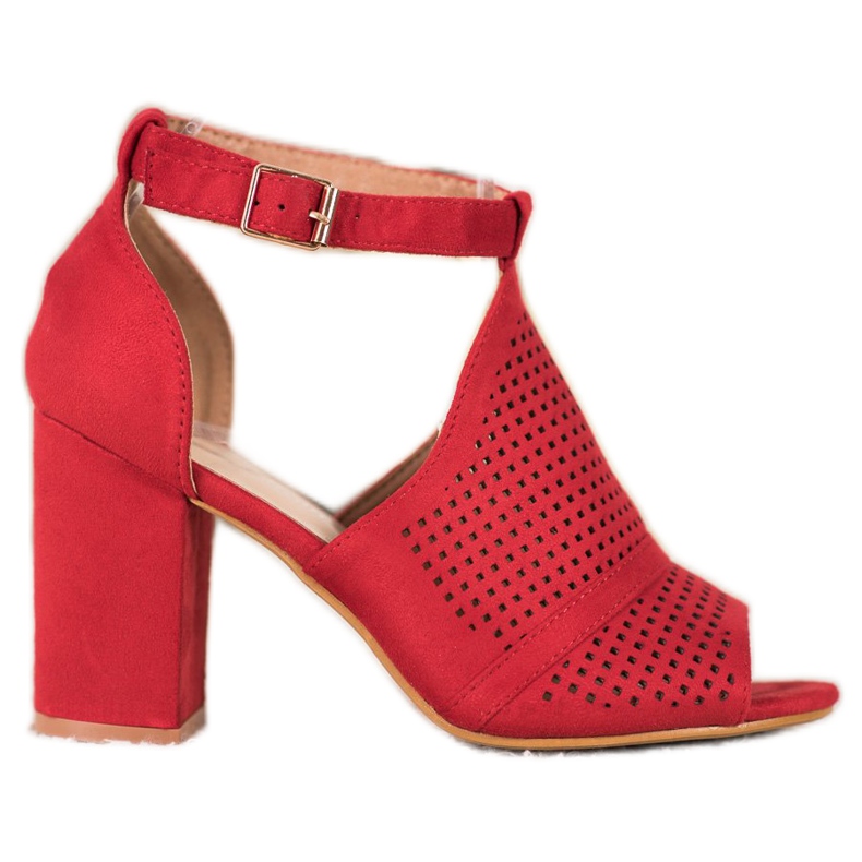 Small Swan Elegant Openwork Sandals red