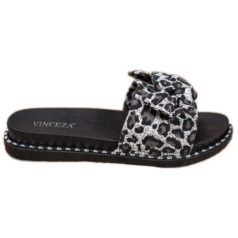 Leopard Print VINCEZA slippers grey