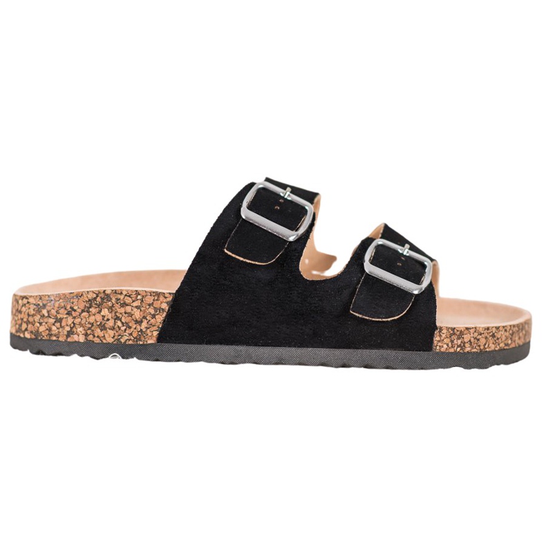 VINCEZA Slippers With Buckle black