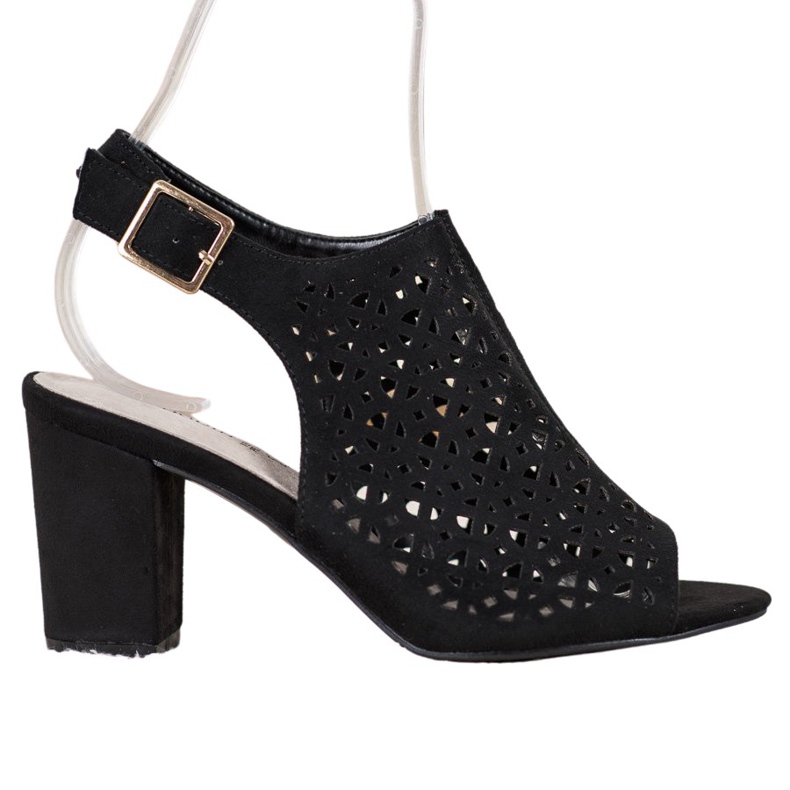 Goodin Openwork Sandals With Suede black