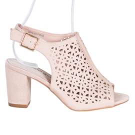 Goodin Openwork Sandals With Suede brown Goodin Openwork Sandals With Suede brown