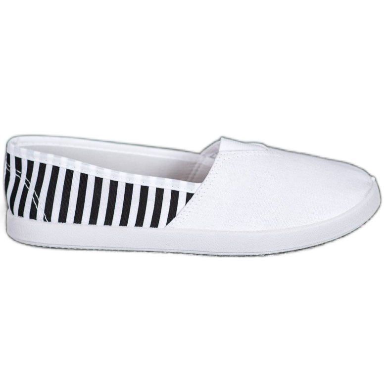 SHELOVET White Slipons With Stripes