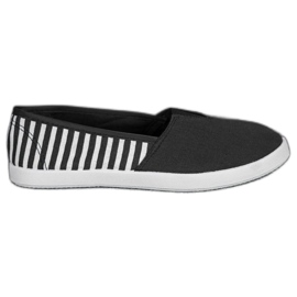 SHELOVET Black Slipons With Straps