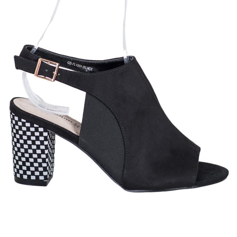 Goodin Built-up Sandals With A Checkered Heel black