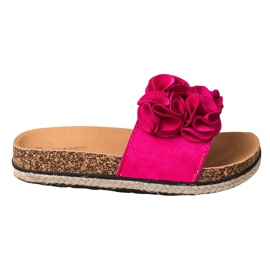 Comfortable flip-flops with flowers VINCEZA pink