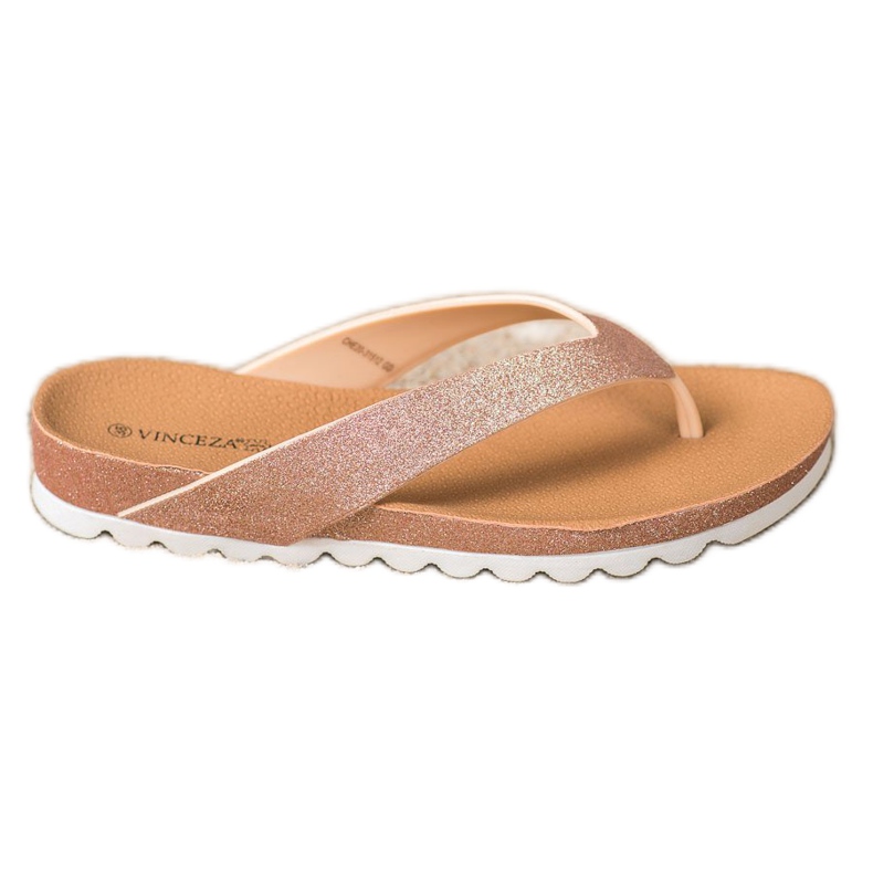 VINCEZA flip-flops with glitter pink yellow