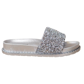 Slippers on the VINCEZA platform grey