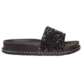 Slippers on the VINCEZA platform black