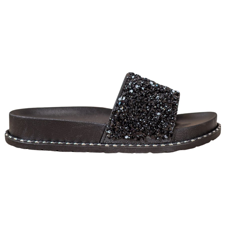 Slippers on the VINCEZA platform black