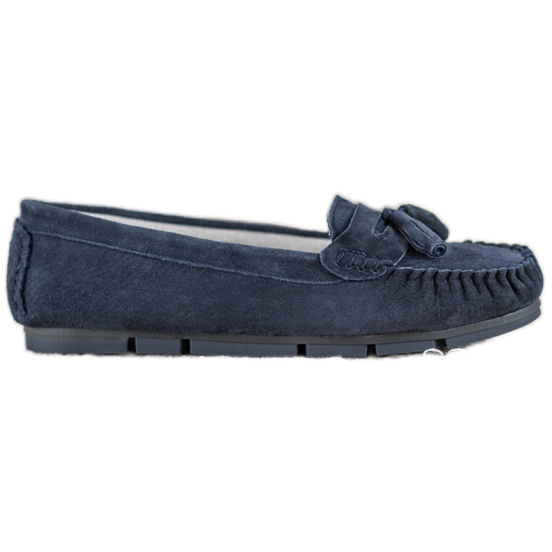 Comfortable VINCEZA leather loafers blue