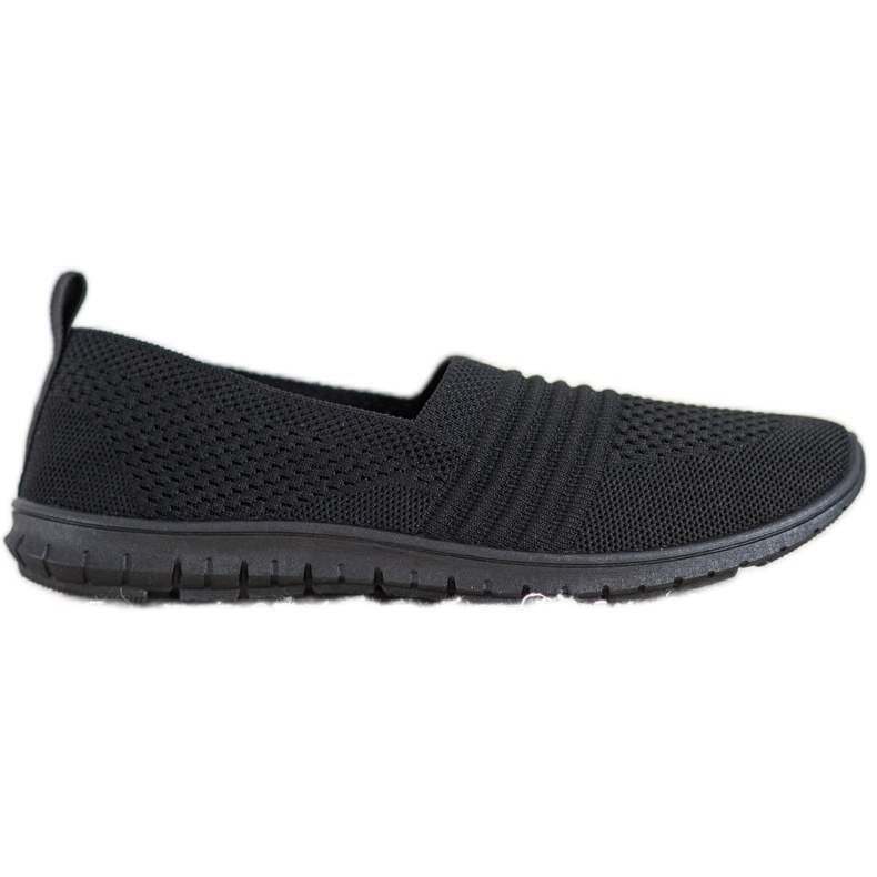 SHELOVET Comfortable Openwork Slipons black
