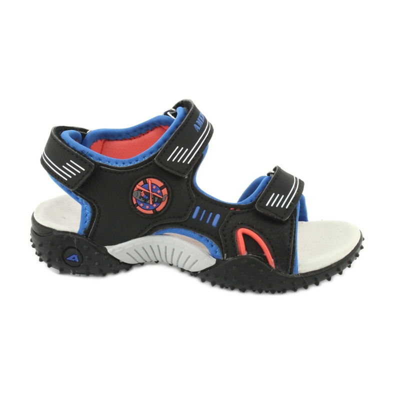 American Club American HL20/20 leather insole sandals, black/blue