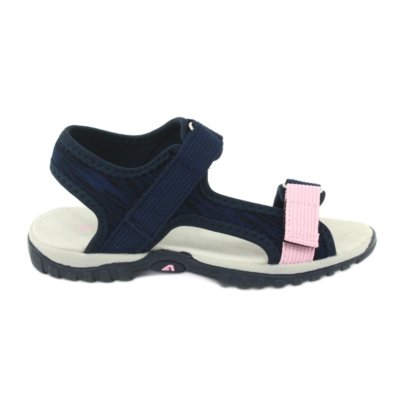 Sandals with an American Club RL24 / 20 leather insert navy blue pink