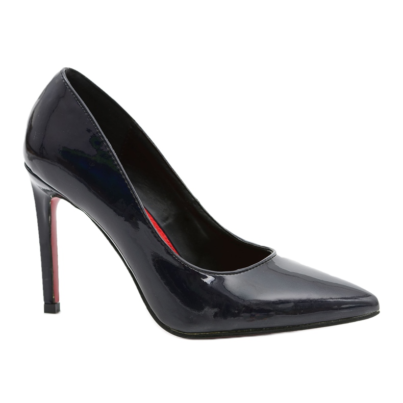 Lu Boo Lacquered Black Isabella Pumps