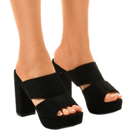 Black suede heels 9R55