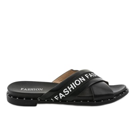Black fashion 888-1 slippers Black fashion 888-1 slippers
