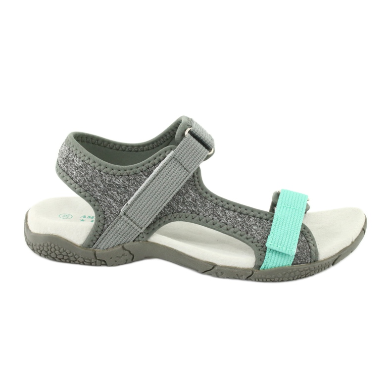 Sandals leather insert American Club RL23 / 20 grey green