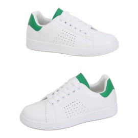 Women's white and green sneakers LV101P Green