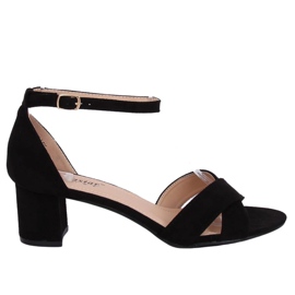 Black high-heeled sandals F189P Black