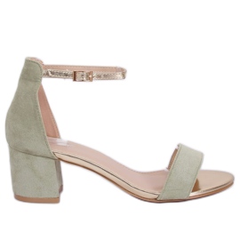 High-heeled sandals celadon M307P Green