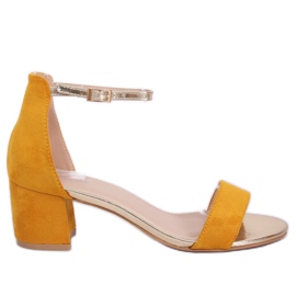 Sandals high heels honey M307P Yellow