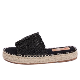 Black espadrilles slippers T353P Black