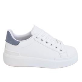 White women's sneakers 85-428 WHITE / BLUE