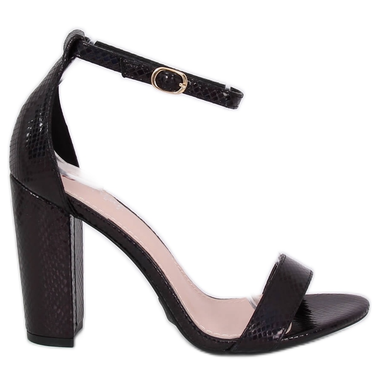 Holographic high-heeled sandals TU135P Black