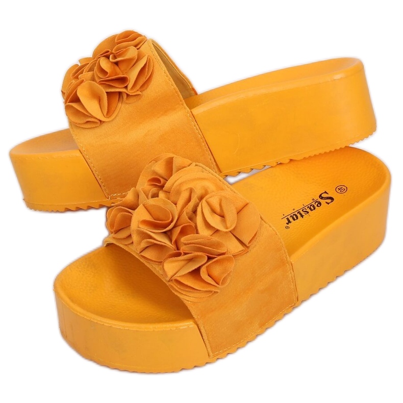 High-soled sandals CK148P Yellow orange