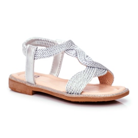 FRROCK Children's Silver Lamado Sandals grey