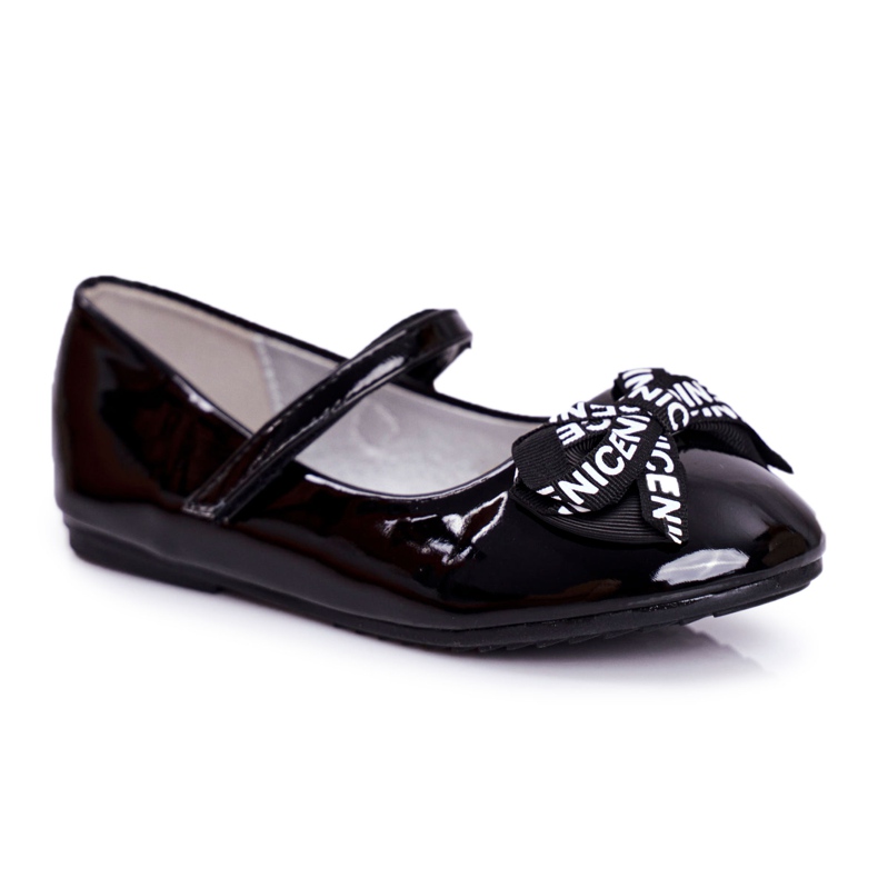 S.Barski Children's Black Ballerinas with Velcro Barski Mindi