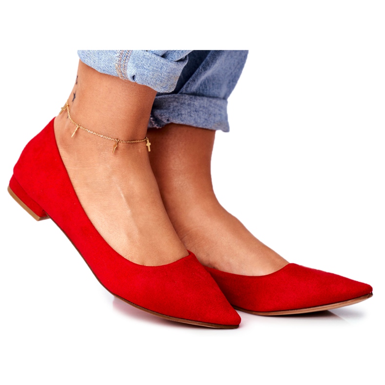 EVE Women's Ballerinas In Spitz Suede Red Westley