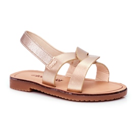 FRROCK Children's Sandals Slip on with an elastic band Golden Bambino