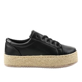 Black laced espadrilles 6220 Black laced espadrilles 6220
