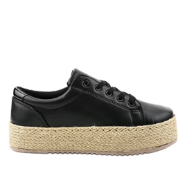 Black laced espadrilles 6220