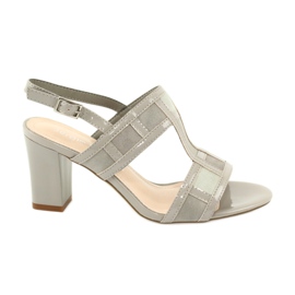 Sandals on the post of Sergio Leone SK814 ankle gray grey