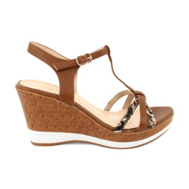 Sandals on the wedge Sergio Leone SK308 brown