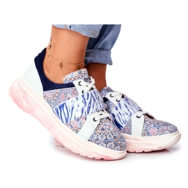 Sport Shoes Women's Leather Sneakers Maciejka 04448-27 brown navy blue Sport Shoes Women's Leather Sneakers Maciejka 04448-27 brown navy blue