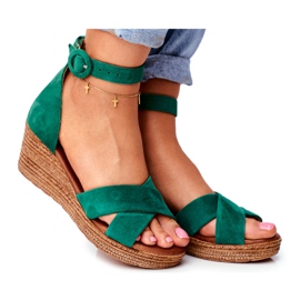 Women's Sandals Maciejka Leather Suede Green 04565-09