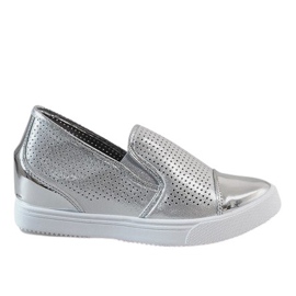 Silver wedge sneakers DD439-2 grey